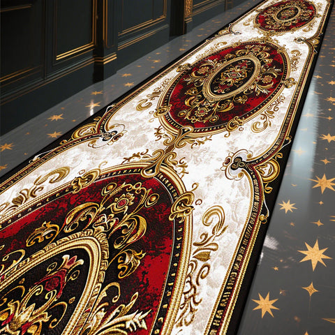 Navak CarpetLuxury Marble Corridor Carpet Hotel Hallway Runner Decoration Rugs Living Room Aisle Washable Non-slip Floor Mat Customizable