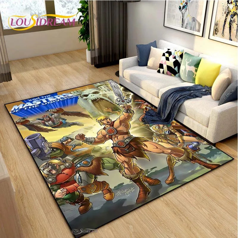 Navak Carpet He-man masters Cartoon Anime Carpet for Living Room Bedroom Yoga Area Rug Kitchen Un-slip Floor Mat decor Alfombra Birthday gift