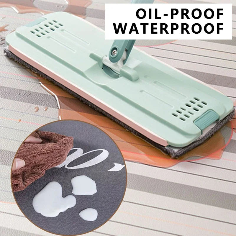 Navak Carpet Kitchen Floor Mat Waterproof Non-slip Oil-resistant Leather Carpet PVC Large Size Imitation Marble Geometric Rug Home Decora Mat