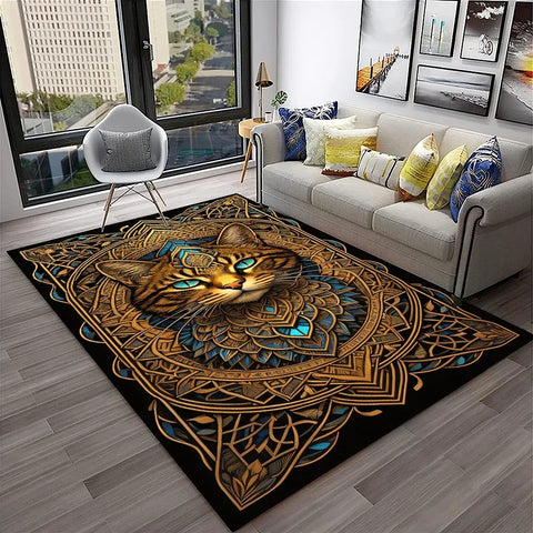 Navak Carpet 3D Cute Cat Flower Cartoon Carpet Rug for Home Living Room Bedroom Sofa Doormat Decor,Child Play Area Rug Non-slip Floor Mat