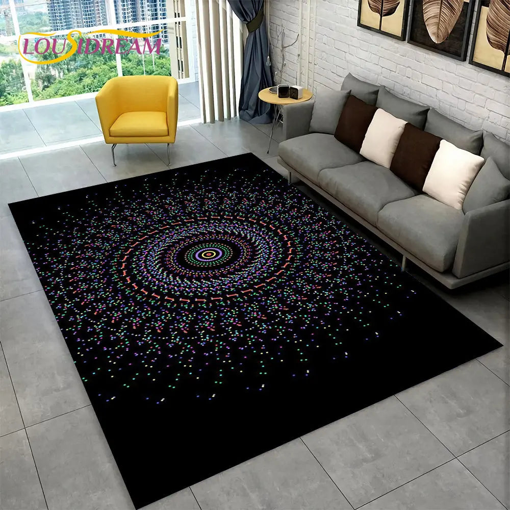 Navak Carpet Bohemia Mandala Geometric Area Rug,Carpet Rug for Home Living Room Bedroom Sofa Doormat Kitchen Decor,Kid Non-slip Floor Mats