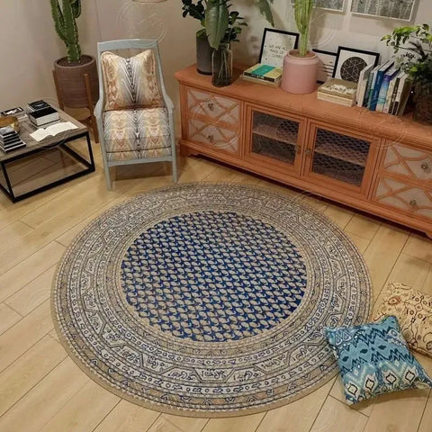 Navak Carpet Persian Retro Ethnic Style Round Living Room Rug Coffee Table Hanging Chair Swivel Chair Floor Mat Bedroom Bedside Rug