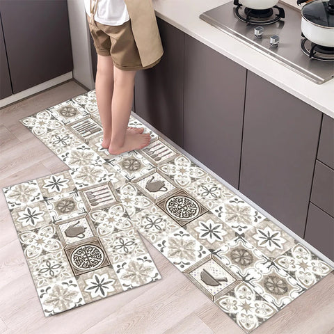 Navak Carpet Kitchen Mat Absorbent Printed Kitchen Rugs Non-slip Area Mat Hallway Long Carpets for Living Room Bedroom Entrance Doormat Bath