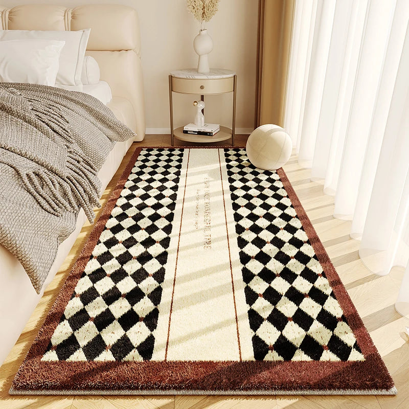 Navak Carpet French Cream Style Bedroom Carpet High End Color Bedside Fluffy Soft Thickened Carpets New Minimalist Style Anti Slip Rug