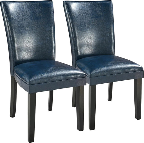 Navak Carpet Set of 2 Parsons Dining Chairs – Faux Leather Upholstered Side Chairs w/Solid Wood Legs for Dining & Living Room