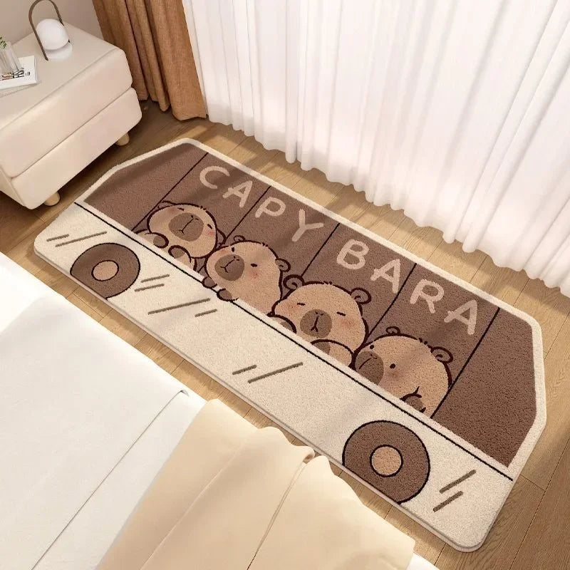 Navak Carpet Cute Bedside Cashmere Carpet Capibara Imitation Cashmere Floor Mat,anime Rug