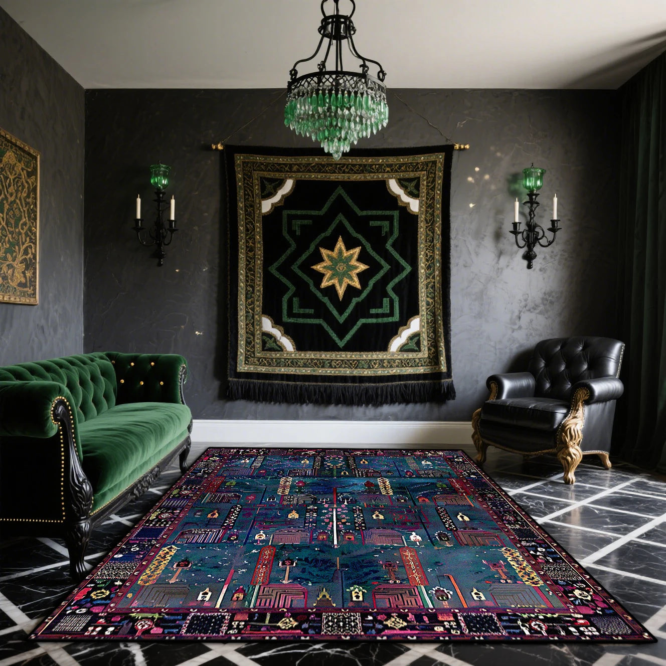 Navak Carpet Bohemian Retro Rugs Living Room Easy Clean Non-slip Washable Carpet for Bedroom Home Decoration Persian Foot Mat طاولات للقهوة