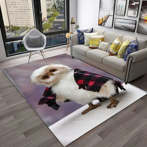 Navak Carpet Cute Owl Series 3D Cartoon Carpet Rug for Home Living Room Bedroom Sofa Kitchen Doormat Decor,Child Area Rug Non-slip Floor Mat