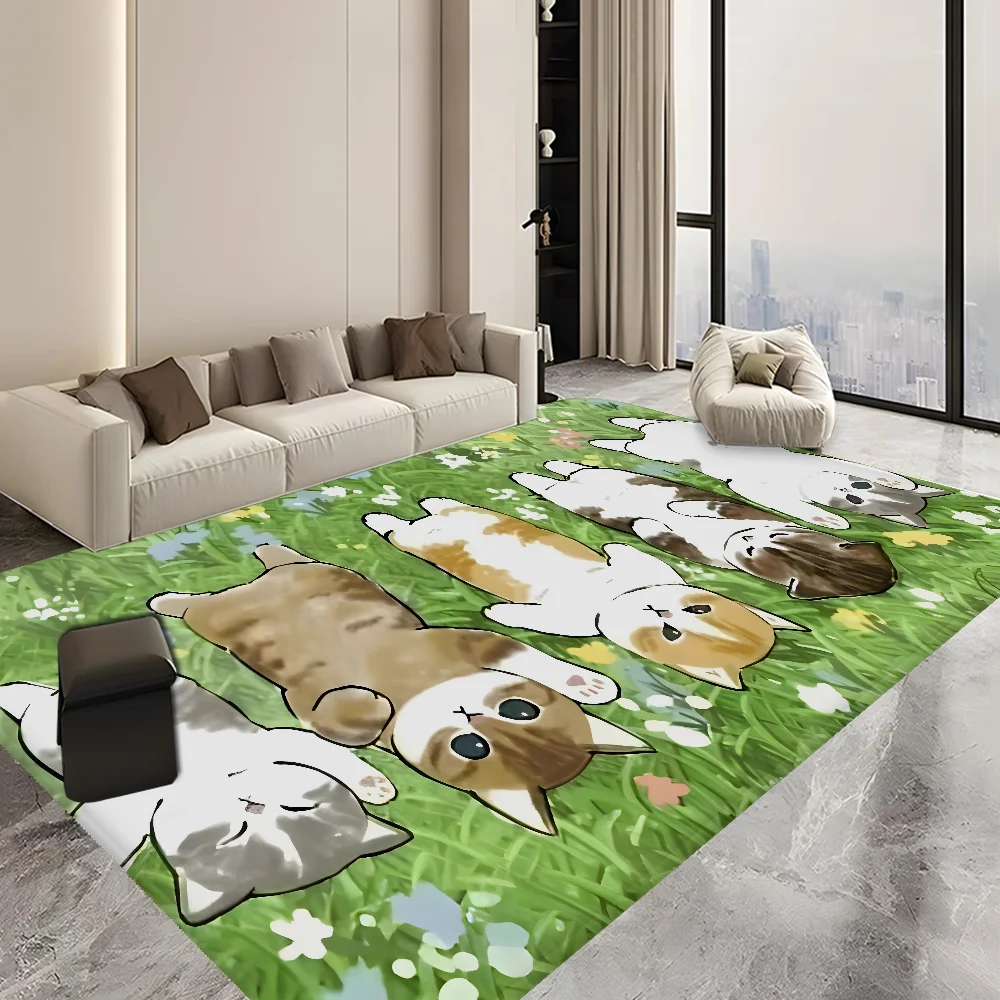 Navak Carpet Funny Cat mofusand Floor Mat Retro Multiple Choice Living Room Kitchen Rug Non-Slip Modern Home Decor