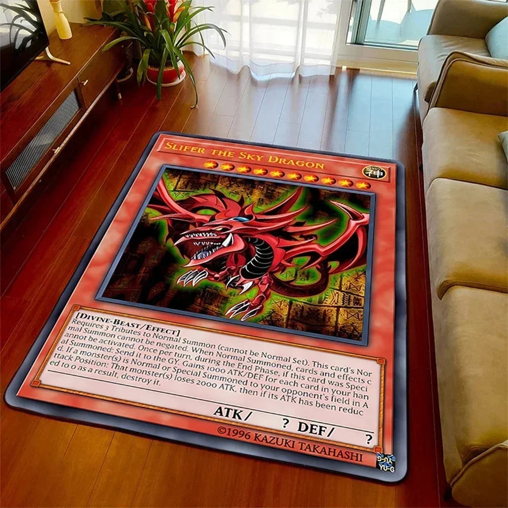 Navak Carpet Yu-Gi-Oh Blue Eyes White Dragon Anime Carpet Cartoon Floor Mat for Living Room and Bedroom Decorative Area Rug Perfect Gift