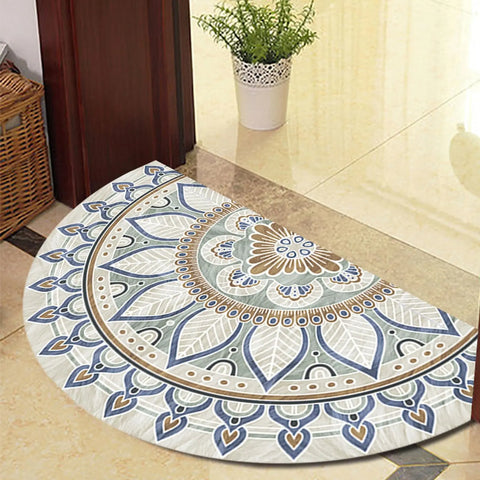 Navak Carpet Exclusive Picks Semi Circle Welcome Half Moon Kitchen Rugs Inside Doormat Indoor Non Slip Washable Blue Circle Outdoor Rug For Home Decor