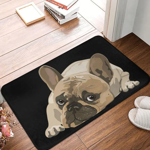 Navak Carpet Custom Cute French Bulldog Doormat Anti-Slip Entrance Kitchen Bathroom Door Floor Mat Garage Rug Carpet Footpad