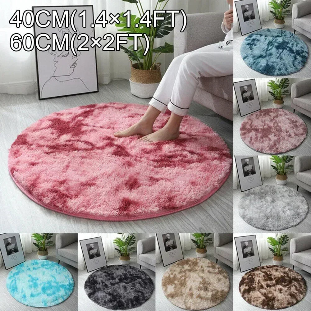 Navak Carpet 40/60CM Circle Round Shaggy Rug Soft Non-slip Area Rugs Living Room Bedroom Carpet Floor Mat For Girl Home Decoration