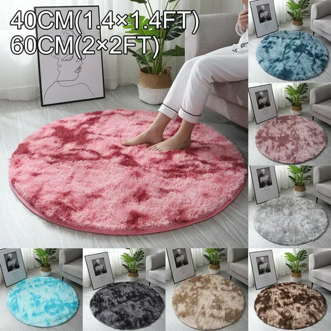 Navak Carpet 40/60CM Circle Round Shaggy Rug Soft Non-slip Area Rugs Living Room Bedroom Carpet Floor Mat For Girl Home Decoration