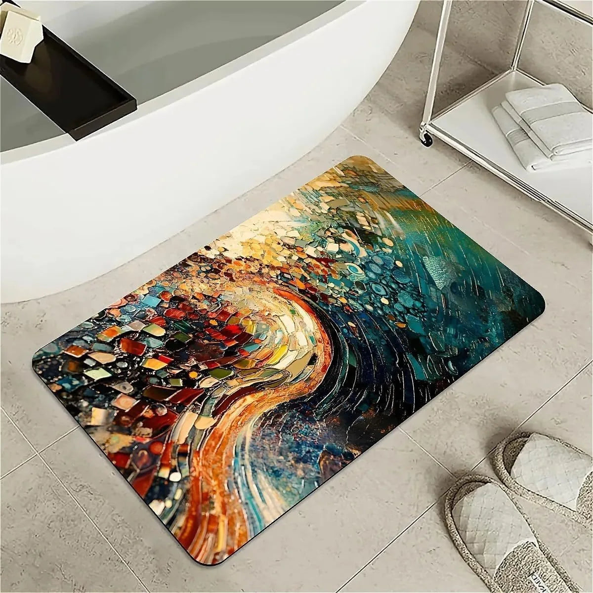 Navak Carpet Modern Simple Stone Diatomaceous Earth Bath Mat Bathroom Rug Absorbent Non-slip Foot Mats Quick Dry Shower Toilet Pad Doormat