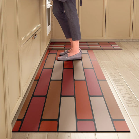 Navak Carpet Kitchen Mat Absorbent Printed Kitchen Rugs Non-slip Area Mat Hallway Long Carpets for Living Room Bedroom Entrance Doormat Bath
