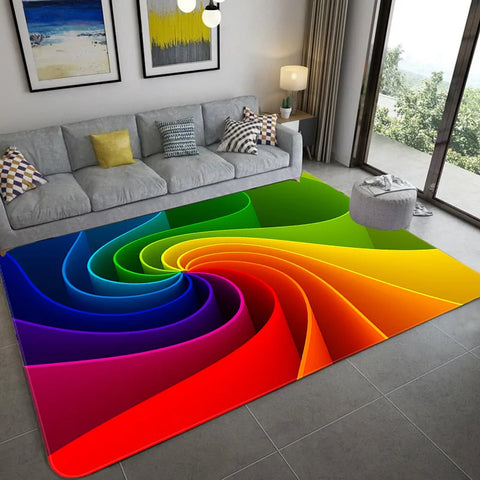Navak Carpet 3D Vortex Illusion Carpet Entrance Door Floor Mat Abstract Geometric Optical Doormat Non-slip Floor Mat Living Room Decor Rug
