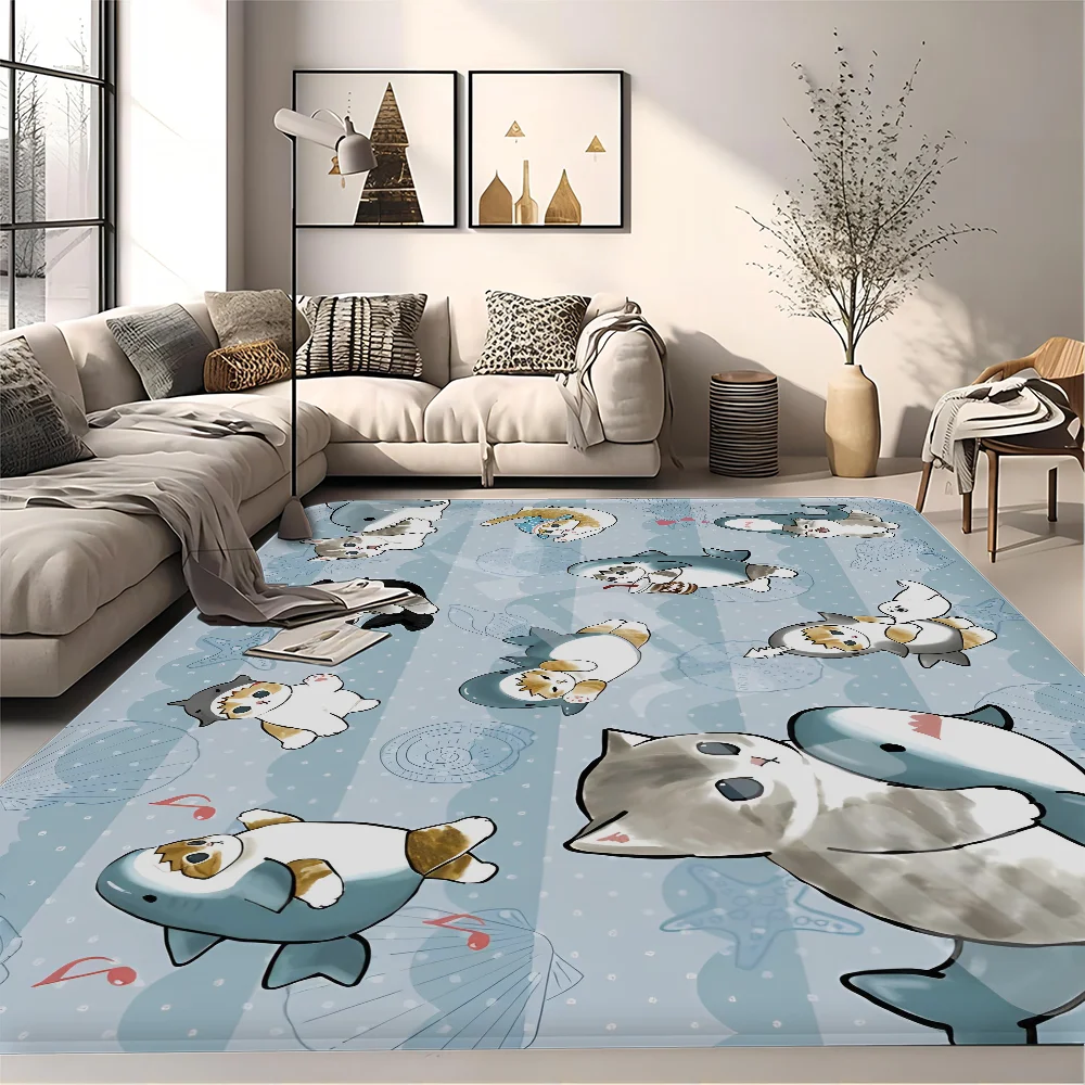 Navak Carpet Funny Cat mofusand Floor Mat Retro Multiple Choice Living Room Kitchen Rug Non-Slip Modern Home Decor