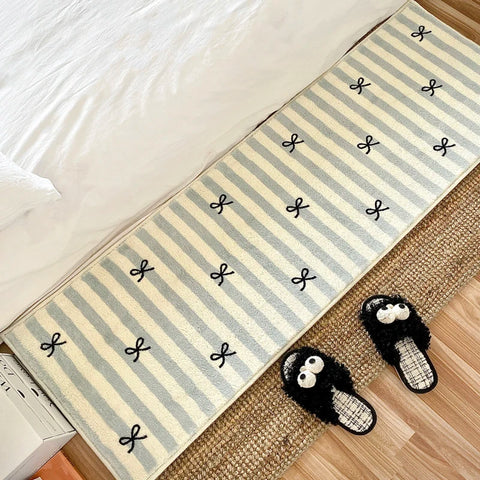 Navak Carpet Exclusive Picks Bow Imitation Cashmere Rug Comfortable Insulation Warm Bedroom Bed Blanket Girls Bed Mat Bay Window Blanket Home Decor