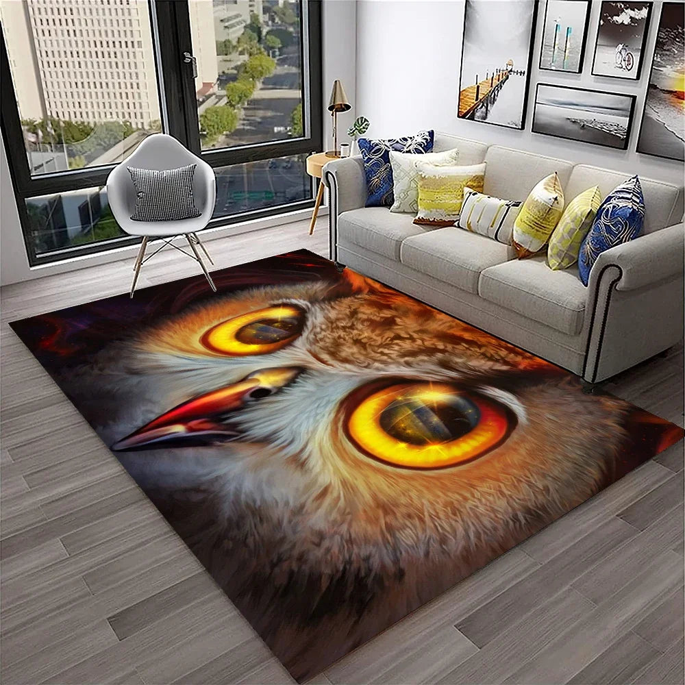 Navak Carpet Cute Owl Series 3D Cartoon Carpet Rug for Home Living Room Bedroom Sofa Kitchen Doormat Decor,Child Area Rug Non-slip Floor Mat