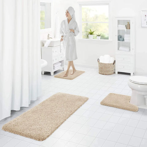 Navak Carpet Kitinjoy Fluffy Bathroom Rugs Non-Slip Washable Absorbente Bath Mat Soft Shaggy Microfibre Bath Mats Resist Dirt Kitchen Carpets