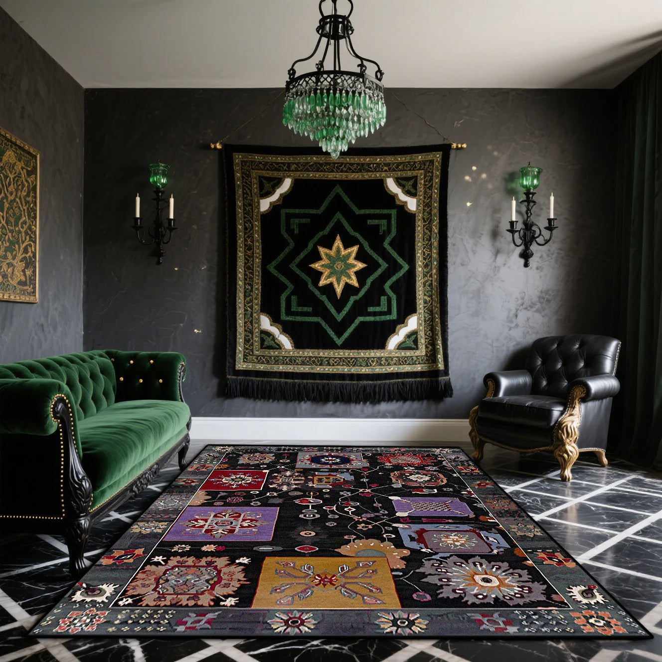 Navak Carpet Bohemian Retro Rugs Living Room Easy Clean Non-slip Washable Carpet for Bedroom Home Decoration Persian Foot Mat طاولات للقهوة