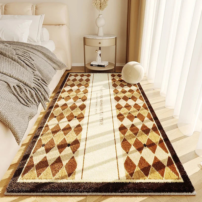 Navak Carpet French Cream Style Bedroom Carpet High End Color Bedside Fluffy Soft Thickened Carpets New Minimalist Style Anti Slip Rug