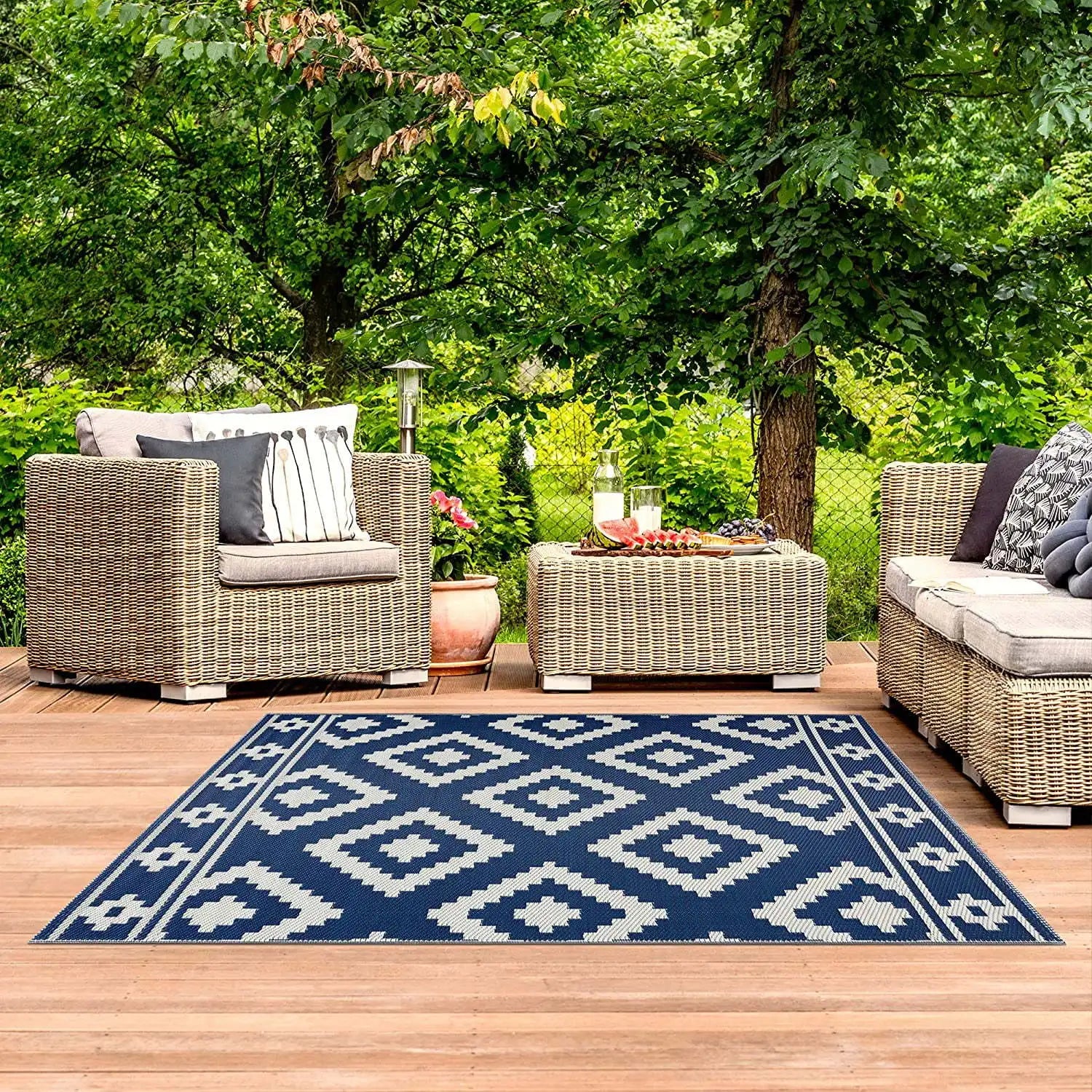 Navak Carpet Exclusive Picks Summer Outdoor Camping Picnic Blanket RV Picnic Beach, Swimming Pool, Balcony Grey Checkered Carpet Home Decoration