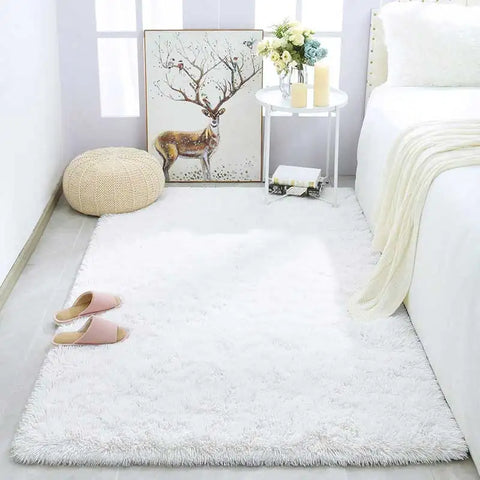 Navak Carpet Shag Living Room Silk Wool Carpet Home Bedroom Bed Full Floor Mat Nordic Sofa Non-Slip Mat Simple Wind Plush Cushion