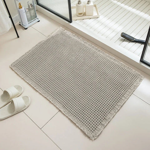 Navak Carpet Bathroom Absorbent Carpet Waffle Non-Slip Bath Mat Soft Doormat Toilet Absorbent Beside Bathtub Wash Basin Machine-Washable Rug