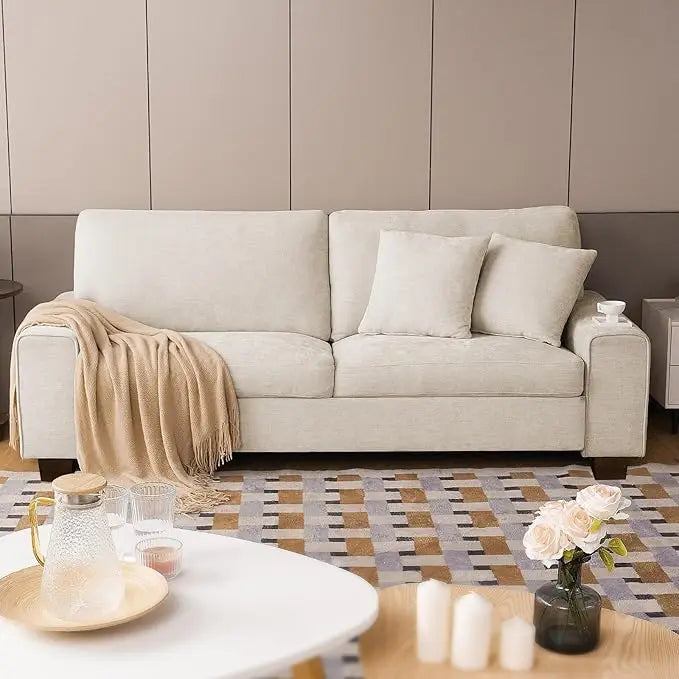 Navak Carpet Modern Loveseat Sofa for Living Room,Chenille Recliner, Removable Cover, Spring Cushions, Solid Wood Frame,