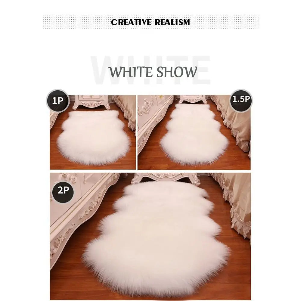 Navak Carpet Washable Imitation Wool Floor Protection Fluffy Shaggy Non Slip Sheepskin Rug Soft Rugs Bedroom Mats Faux Fur
