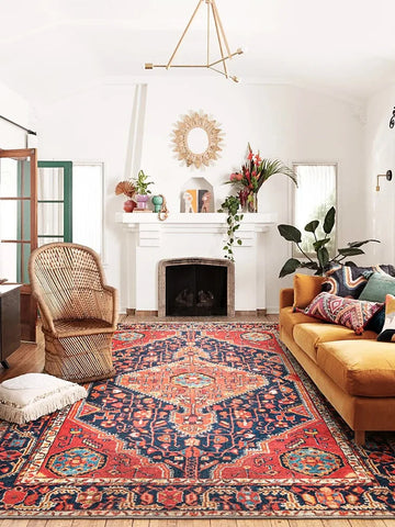 Navak Carpet Persian Style Living Room Large Area Carpets Retro Bedroom Bedside Decoration Carpet Soft Cloakroom Rug Comfortable Balcony Rugs