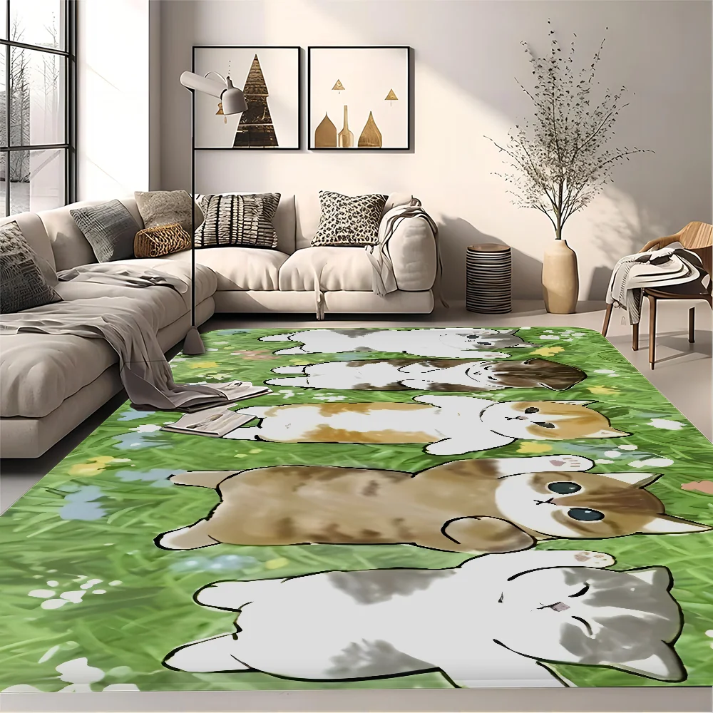 Navak Carpet Funny Cat mofusand Floor Mat Retro Multiple Choice Living Room Kitchen Rug Non-Slip Modern Home Decor