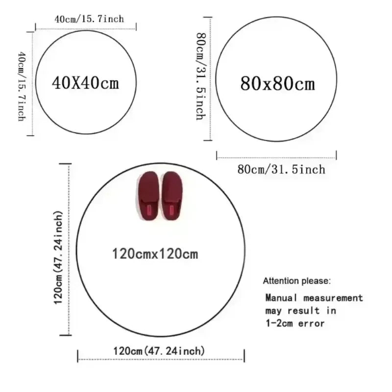 Navak Carpet Christmas Carpet Anti-Slip Round for Living Room and Bedroom Mats Christmas Tree in Bedroom Decoration Home Rugs Festive Party