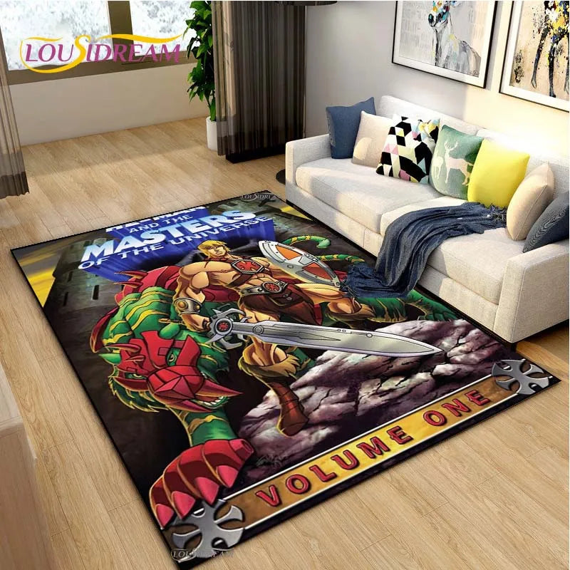 Navak Carpet He-man masters Cartoon Anime Carpet for Living Room Bedroom Yoga Area Rug Kitchen Un-slip Floor Mat decor Alfombra Birthday gift