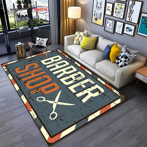 Navak Carpet Barber Shop sign Pattern Carpet,Living Room and Bedroom Household Items,Children's Room Sofa Mats, Doormat Floor  Anti-slip Rug