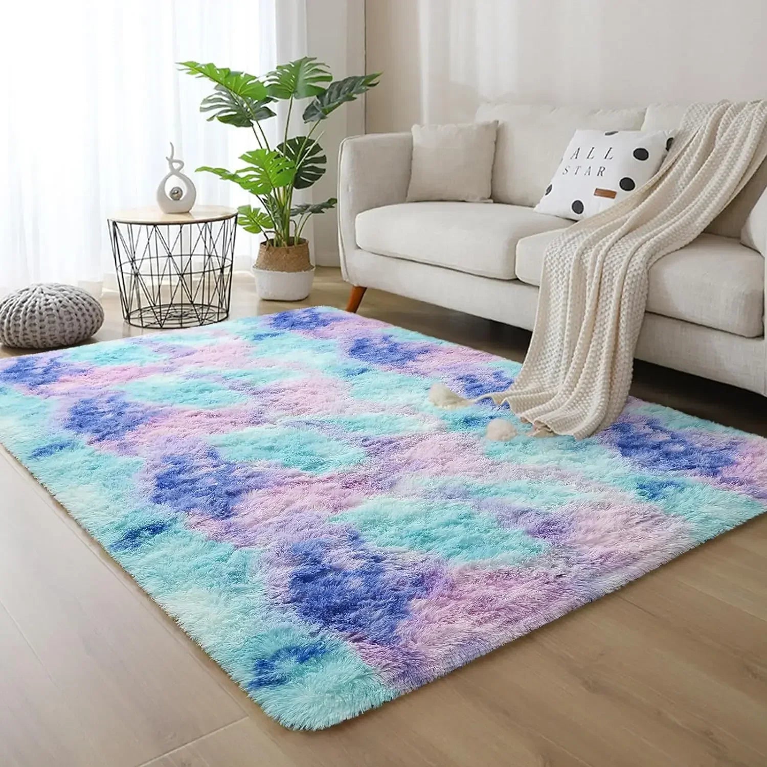 Navak Carpet Exclusive Picks Tie-dye Carpet Living Room Coffee Table Cushion Shaggy Washable Bedroom Modern Scandinavian Soft Cozy Mat Home Decor Rug
