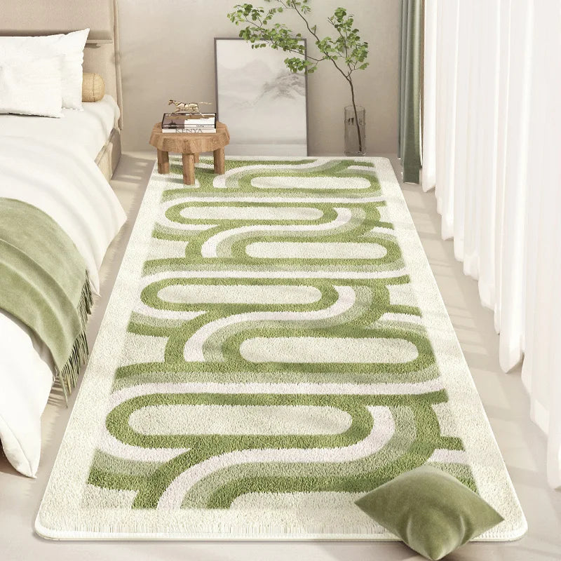 Navak Carpet Exclusive Picks Fresh Green Plush Carpet Bedroom Bed Soft Skin Carpet Bay Window Long Strip Carpet Living Room Sofa Carpet Home Decor