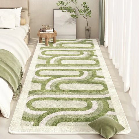 Navak Carpet Exclusive Picks Fresh Green Plush Carpet Bedroom Bed Soft Skin Carpet Bay Window Long Strip Carpet Living Room Sofa Carpet Home Decor