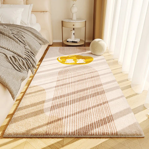 Navak Carpet Exclusive Picks Simple Cream Style Faux Cashmere Living Room Fluffy Rugs Home Decor Bedroom Cloakroom Bedside Non-Slip Rugs