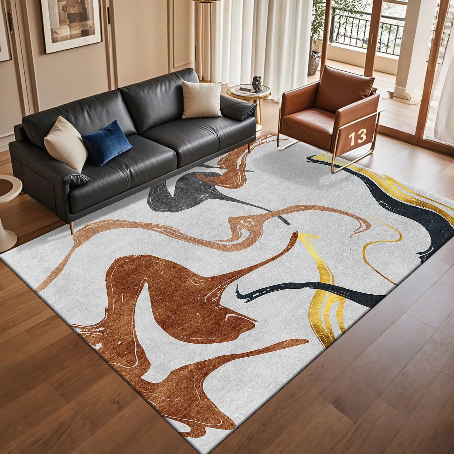 Navak Carpet Modern Light Luxury Abstract Carpet for Living Room Coffee Tables Sofa Rugs Bedroom Soft Floor Mat