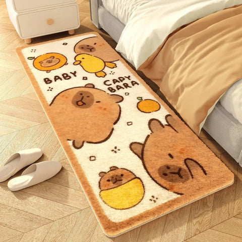 Navak Carpet Cute Bedside Cashmere Carpet Capibara Imitation Cashmere Floor Mat,anime Rug