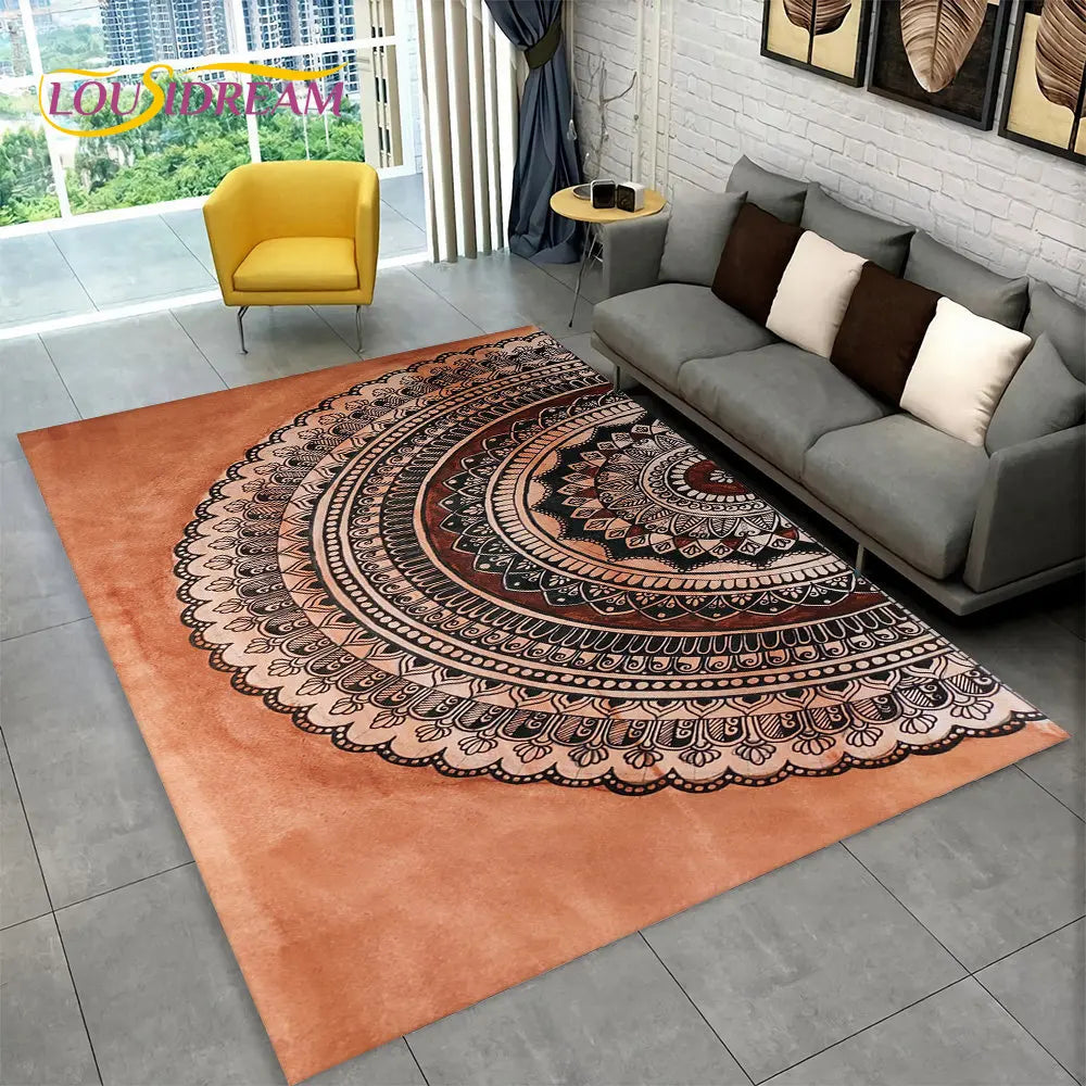 Navak Carpet Bohemia Mandala Geometric Area Rug,Carpet Rug for Home Living Room Bedroom Sofa Doormat Kitchen Decor,Kid Non-slip Floor Mats