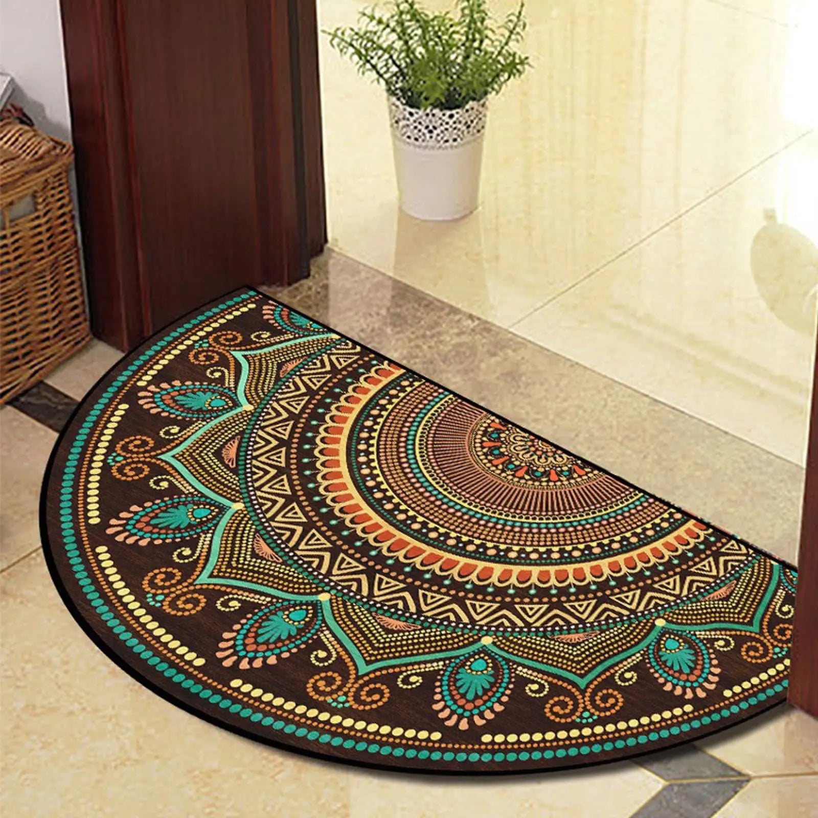 Navak Carpet Exclusive Picks Half Circle Rug Front Personalised Doormats Entrance Door Welcome Indoor Mats Round Outdoor Rug for Entryway Home Decor
