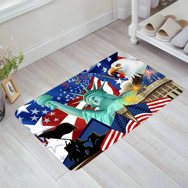 Navak Carpet Flag of American Floor Mat Carpets Room Mats Rugs Home Doormat Entrance Door Kitchen Carpet Balcony Foot Rug Bathroom Bath House