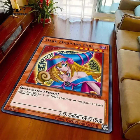 Navak Carpet Yu-Gi-Oh Blue Eyes White Dragon Anime Carpet Cartoon Floor Mat for Living Room and Bedroom Decorative Area Rug Perfect Gift