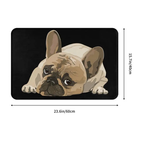 Navak Carpet Custom Cute French Bulldog Doormat Anti-Slip Entrance Kitchen Bathroom Door Floor Mat Garage Rug Carpet Footpad