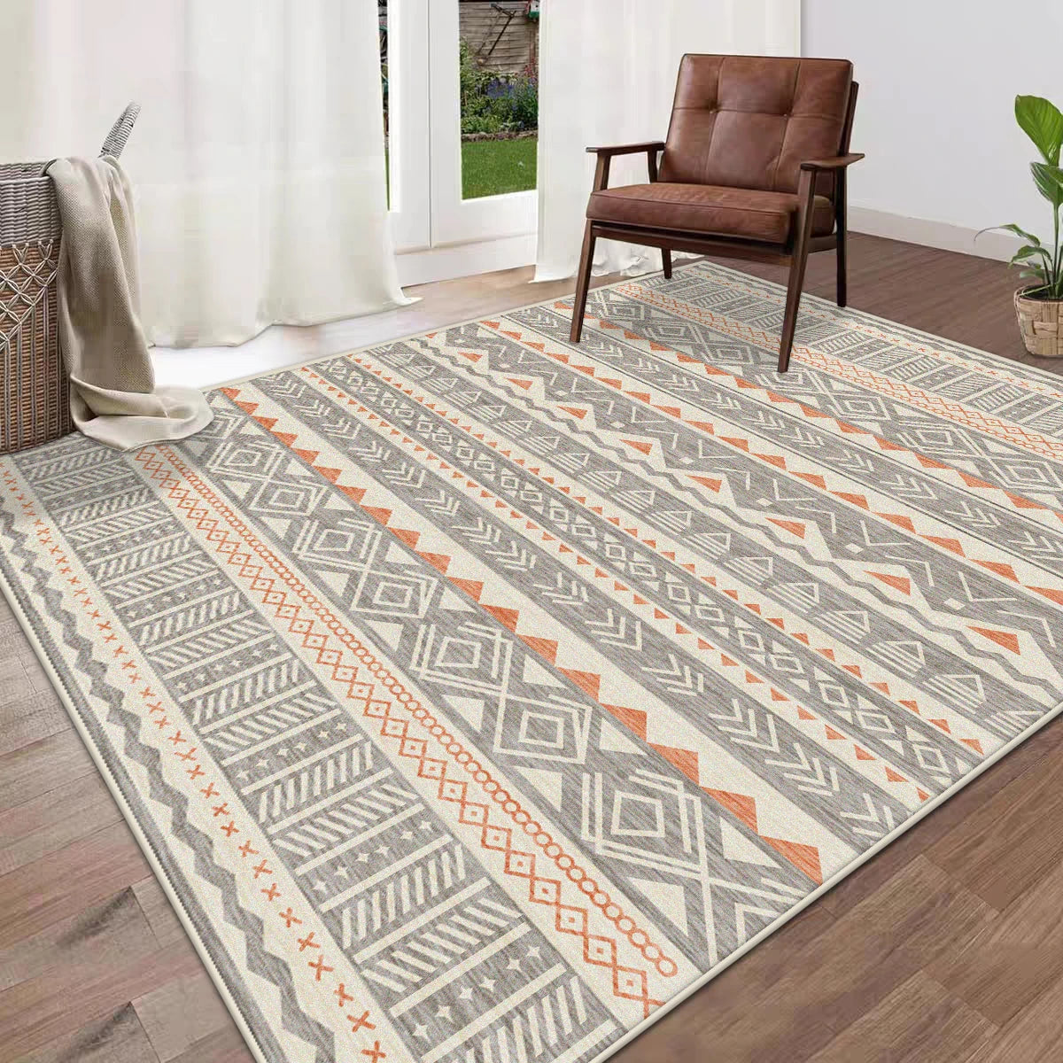 Navak Carpet Boho Style Moroccan Geometric Area Rug for Living Room Plush High-Pile Floor Mat Non-Slip Large Size