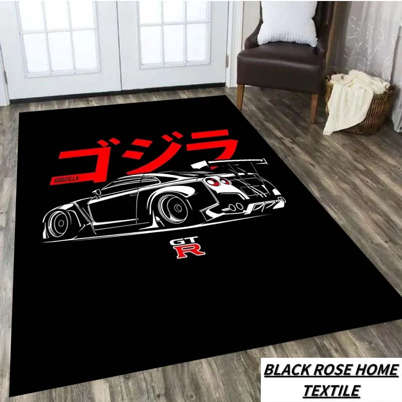 Navak Carpet Famous Sports Car G-gTR Racing Carpet Home Decoration Living Room Tea Table Office Desk Floor Mat Balcony Corridor Anti slip Rug